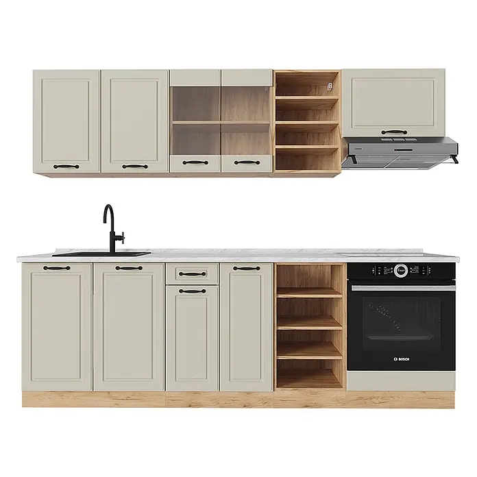 Küchenzeile R-Line 240 cm Sand Landhaus Art.-Nr. 70864 - 