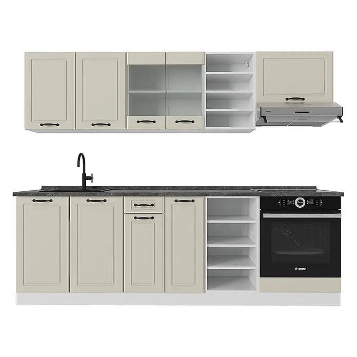 Küchenzeile R-Line 240 cm Sand Landhaus Art.-Nr. 70873 - 
