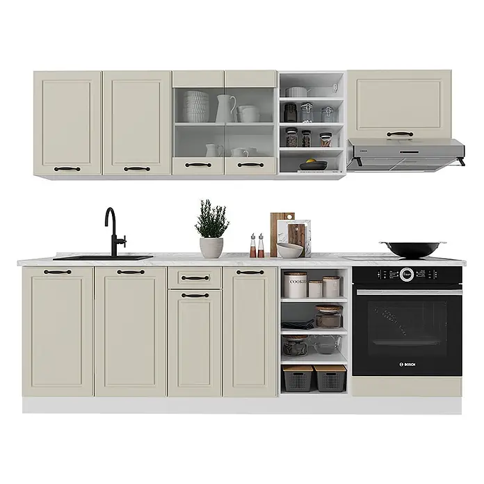 Küchenzeile R-Line 240 cm Sand Landhaus Art.-Nr. 70871 - 