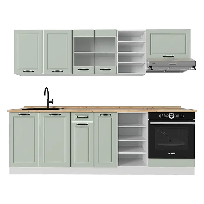 Küchenzeile R-Line 240 cm Mint Landhaus Art.-Nr. 70867 - 