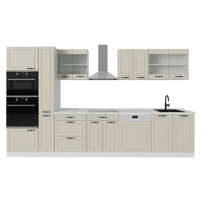 Küchenzeile R-Line 350 cm Sand Landhaus Art.-Nr. 70944 - 