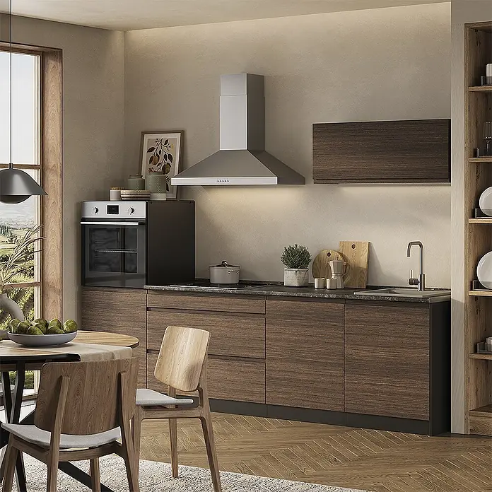 Küchenzeile R-Line 280 cm Tabak-Walnuss Art.-Nr. 70606 - 