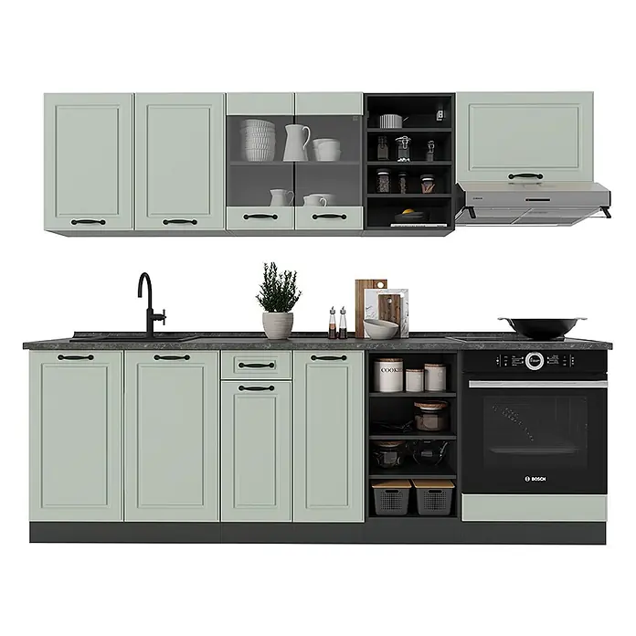 Küchenzeile R-Line 240 cm Mint Landhaus Art.-Nr. 70851 - 