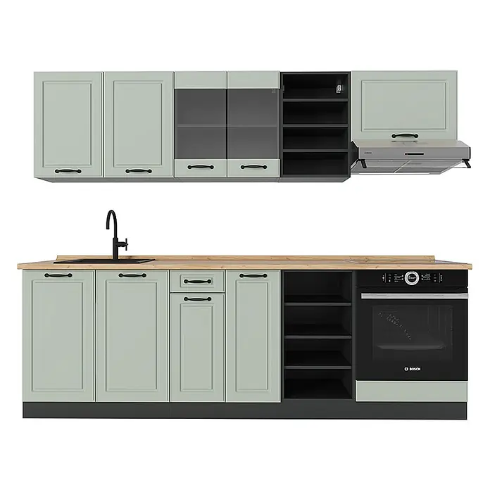 Küchenzeile R-Line 240 cm Mint Landhaus Art.-Nr. 70851 - 