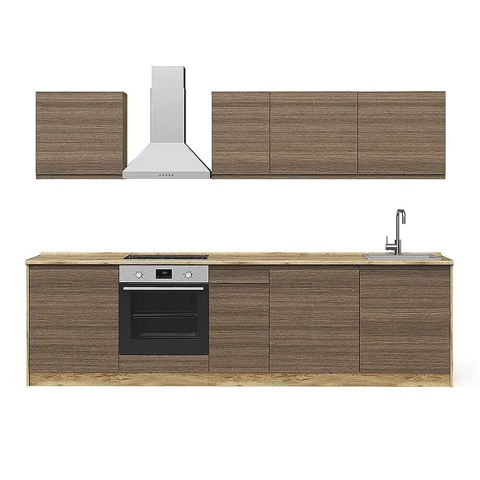 Küchenzeile R-Line 280 cm Tabak-Walnuss Art.-Nr. 70586 - 