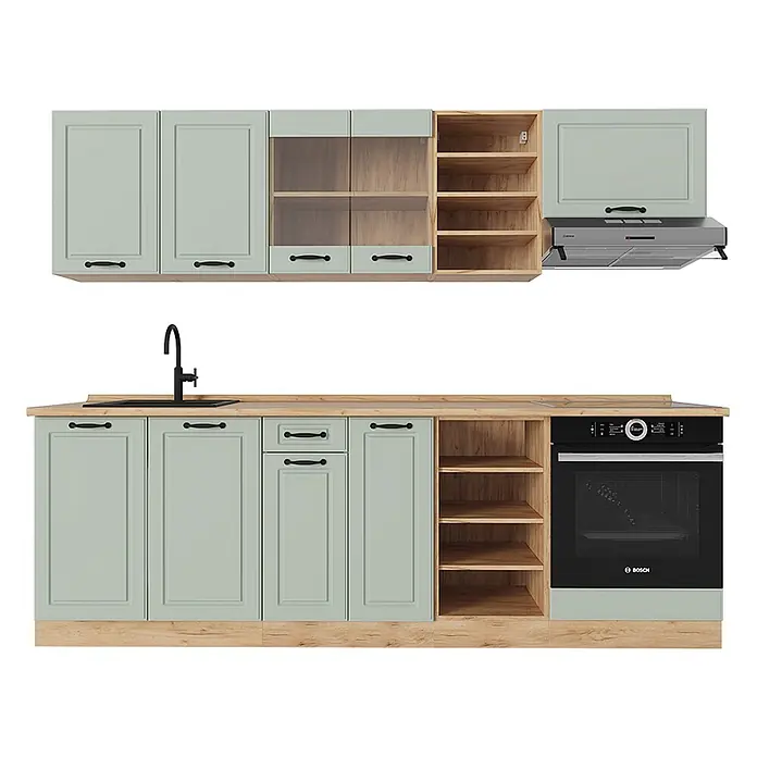 Küchenzeile R-Line 240 cm Mint Landhaus Art.-Nr. 70859 - 