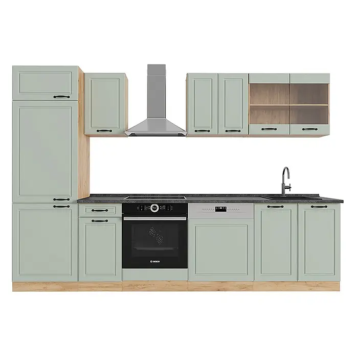 Küchenzeile R-Line 300 cm Mint Landhaus Art.-Nr. 70877 - 