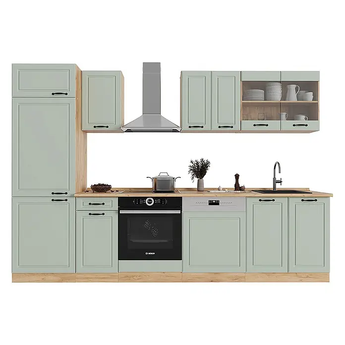 Küchenzeile R-Line 300 cm Mint Landhaus Art.-Nr. 70876 - 