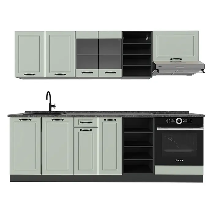 Küchenzeile R-Line 240 cm Mint Landhaus Art.-Nr. 70853 - 