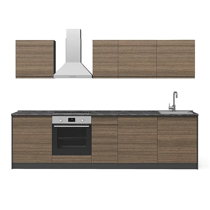Küchenzeile R-Line 280 cm Tabak-Walnuss Art.-Nr. 70582 - 