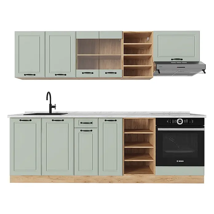 Küchenzeile R-Line 240 cm Mint Landhaus Art.-Nr. 70860 - 