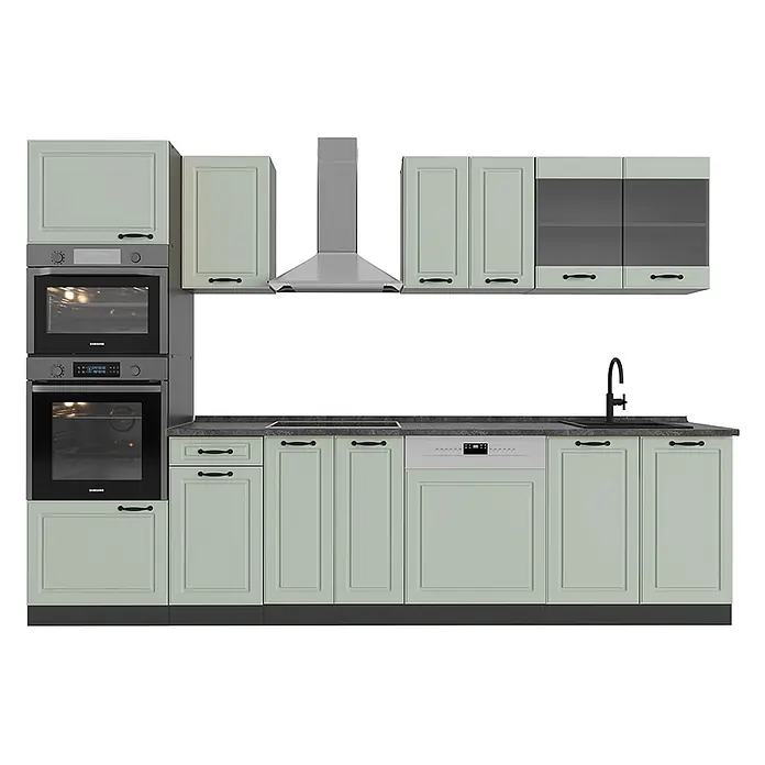 Küchenzeile R-Line 300 cm Mint Landhaus Art.-Nr. 70910 - 