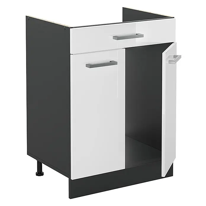 Küchenunterschrank R-Line 60 cm Weiß Hochglanz Art.-Nr. 61131 - 