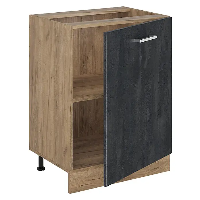 Küchenunterschrank R-Line 60 cm Schwarz Beton Art.-Nr. 72190 - 