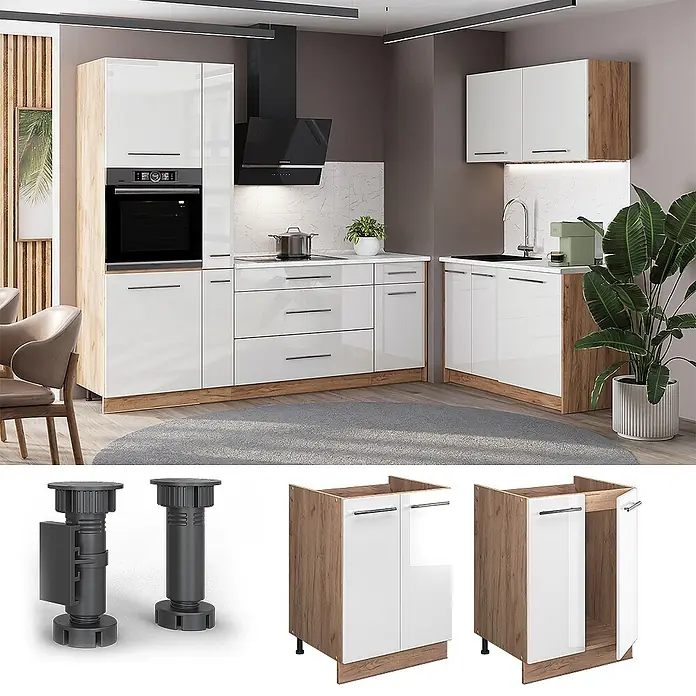Spülenunterschrank Fame-Line 60 cm Weiß Hochglanz Art.-Nr. 65246 - 