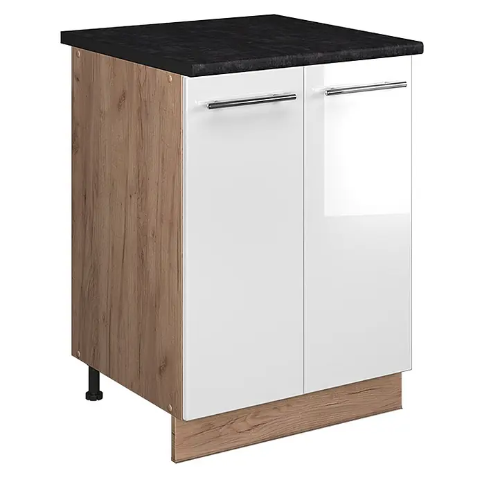 Spülenunterschrank Fame-Line 60 cm Weiß Hochglanz Art.-Nr. 65246 - 
