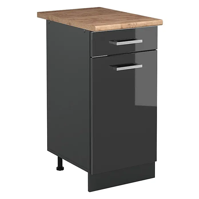 Küchenunterschrank R-Line 40 cm Anthrazit Hochglanz Art.-Nr. 61015 - 