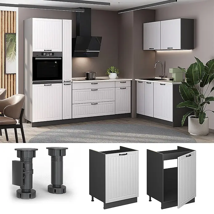 Spülenunterschrank Fame-Line 60 cm Weiß Landhaus Art.-Nr. 63439 - 