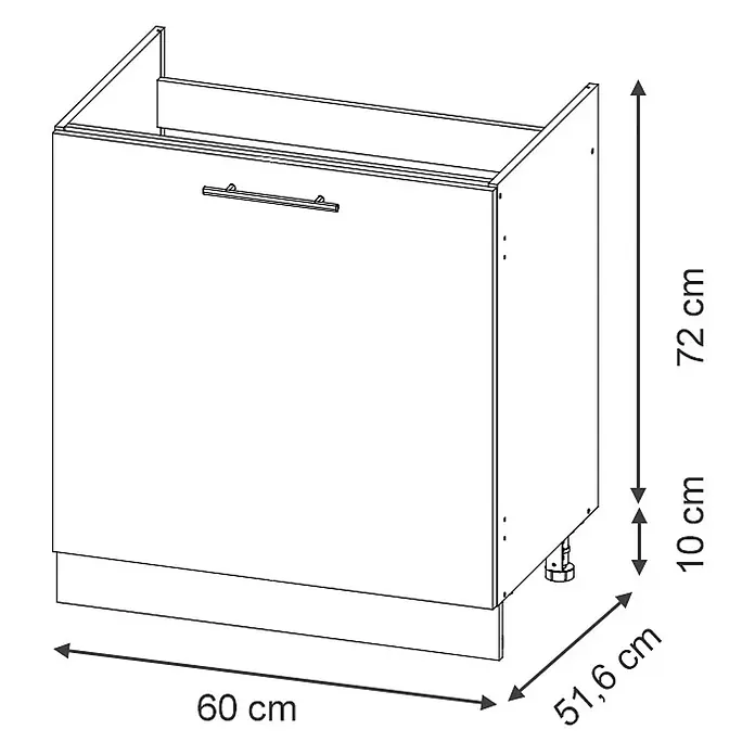 Spülenunterschrank Fame-Line 60 cm Dunkelgrau Art.-Nr. 63421 - 