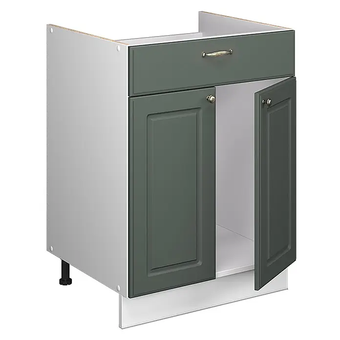 Küchenunterschrank Fame-Line 60 cm Grün-Gold Landhaus Art.-Nr. 60962 - 