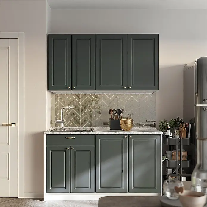 Küchenunterschrank Fame-Line 60 cm Grün-Gold Landhaus Art.-Nr. 60962 - 