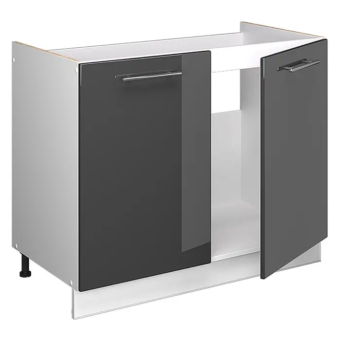 Spülenunterschrank Fame-Line 100 cm Anthrazit Hochglanz Art.-Nr. 61902 - 
