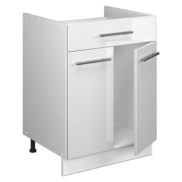 Küchenunterschrank Fame-Line 60 cm Weiß Hochglanz Art.-Nr. 60992 - 