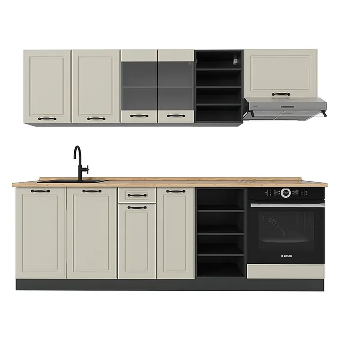 Küchenzeile R-Line 240 cm Sand Landhaus Art.-Nr. 70855 - 