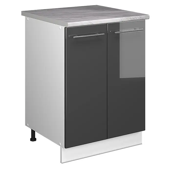Spülenunterschrank Fame-Line 60 cm Anthrazit Hochglanz Art.-Nr. 65080 - 