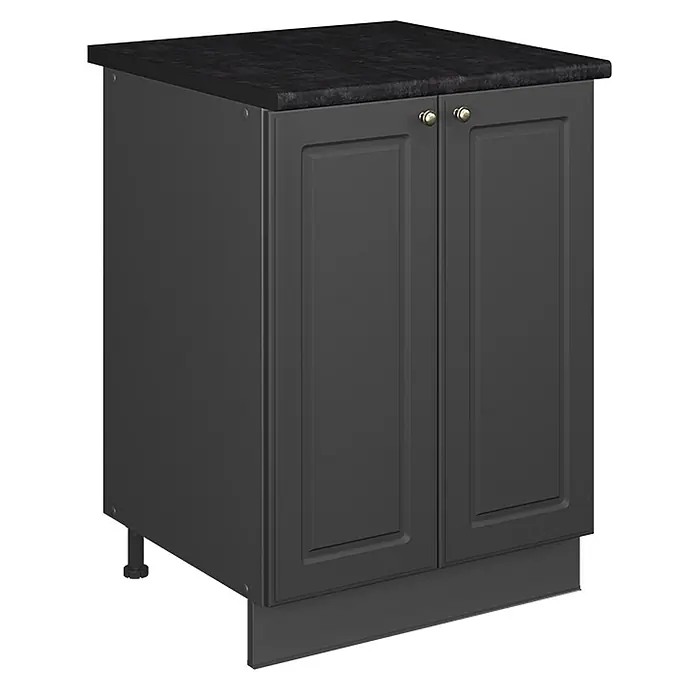 Spülenunterschrank Fame-Line 60 cm Anthrazit-Gold Landhaus Art.-Nr. 65255 - 