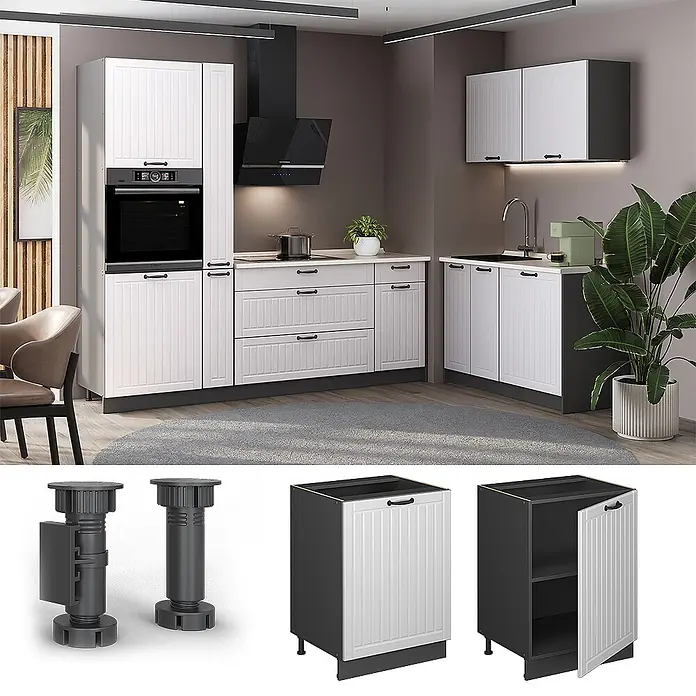 Küchenunterschrank Fame-Line 60 cm Weiß Landhaus Art.-Nr. 65171 - 