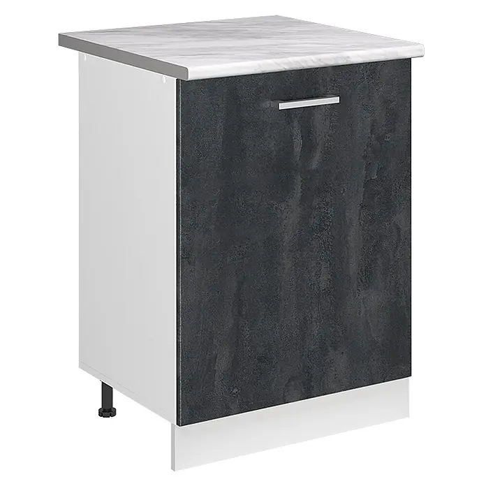 Küchenunterschrank R-Line 60 cm Schwarz Beton Art.-Nr. 72129 - 