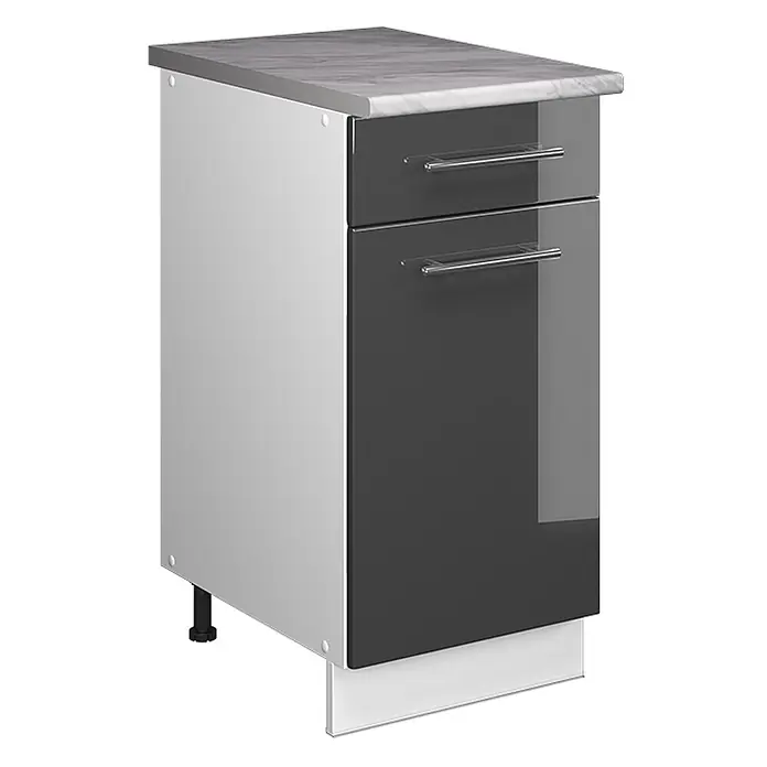 Küchenunterschrank Fame-Line 40 cm Anthrazit Hochglanz Art.-Nr. 60901 - 
