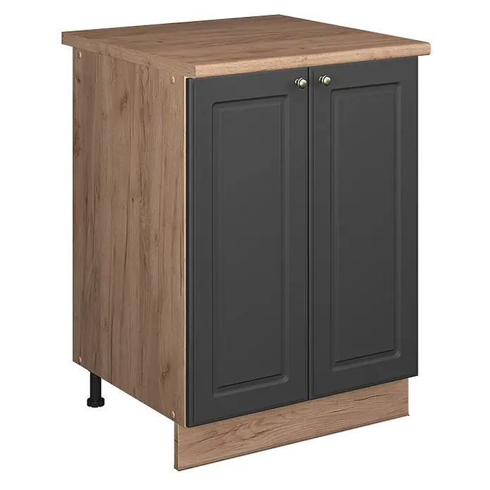Spülenunterschrank Fame-Line 60 cm Anthrazit-Gold Landhaus Art.-Nr. 65223 - 