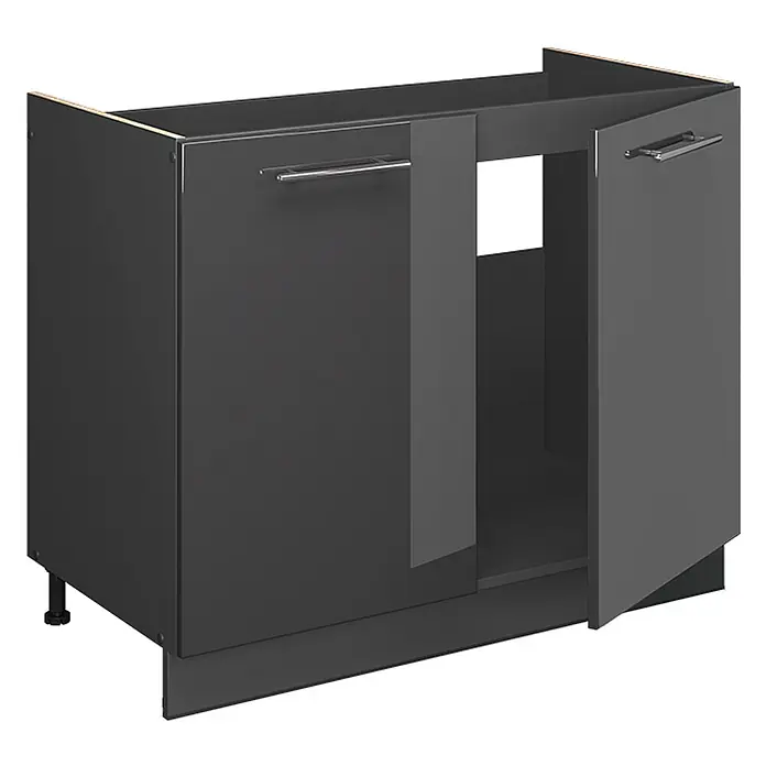 Spülenunterschrank Fame-Line 100 cm Anthrazit Hochglanz Art.-Nr. 61929 - 