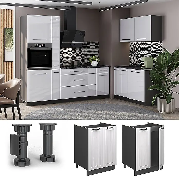 Spülenunterschrank Fame-Line 60 cm Weiß Landhaus Art.-Nr. 65287 - 