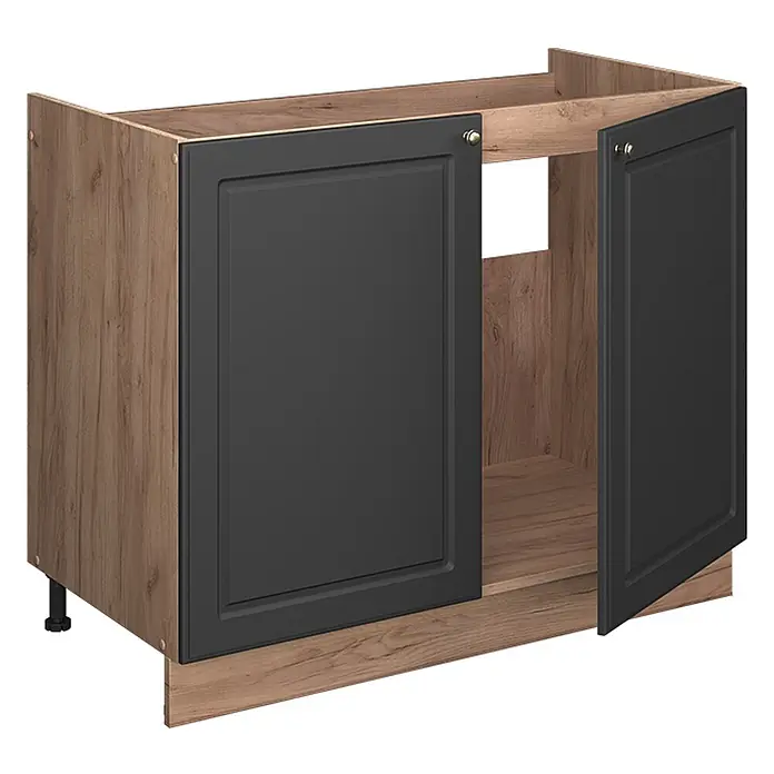 Spülenunterschrank Fame-Line 100 cm Anthrazit-Gold Landhaus Art.-Nr. 61954 - 