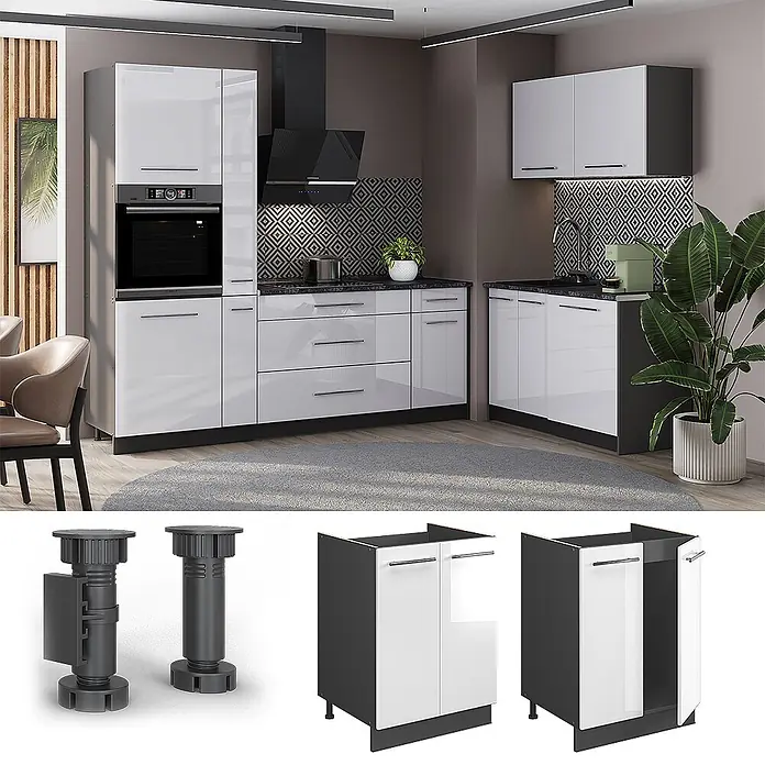 Spülenunterschrank Fame-Line 60 cm Weiß Hochglanz Art.-Nr. 65283 - 