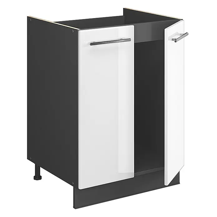 Spülenunterschrank Fame-Line 60 cm Weiß Hochglanz Art.-Nr. 65283 - 