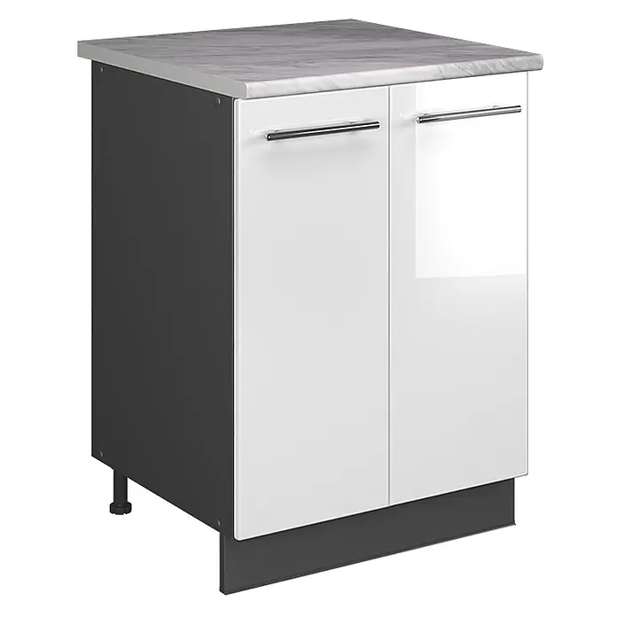 Spülenunterschrank Fame-Line 60 cm Weiß Hochglanz Art.-Nr. 65283 - 