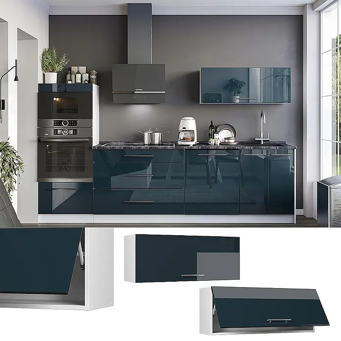 Hängeschrank Fame-Line 100 cm Dunkelblau Hochglanz Art.-Nr. 61564 - 