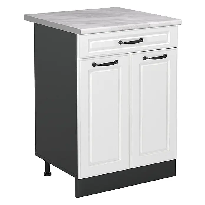 Küchenunterschrank R-Line 60 cm Weiß Landhaus Art.-Nr. 61117 - 