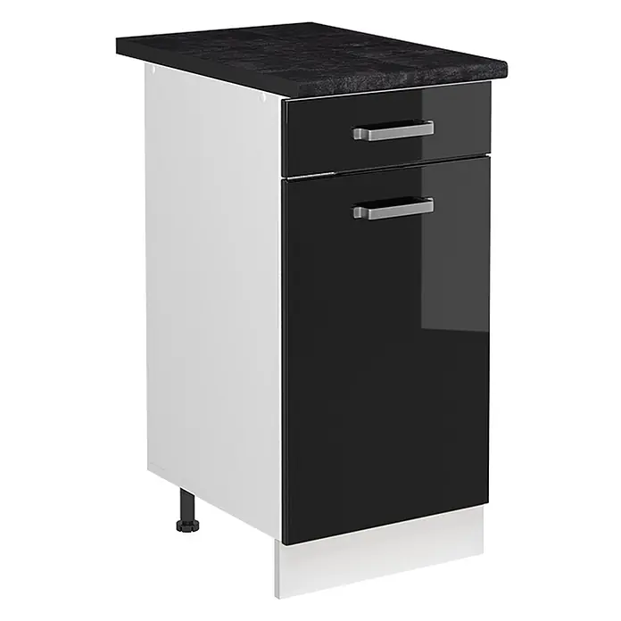 Spülenunterschrank R-Line 40 cm Schwarz Hochglanz Art.-Nr. 72892 - 