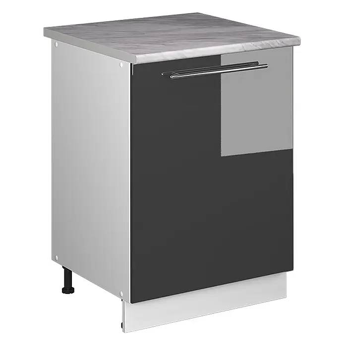 Küchenunterschrank Fame-Line 60 cm Anthrazit Hochglanz Art.-Nr. 65118 - 