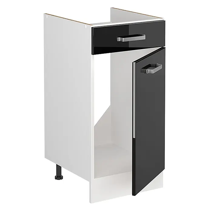 Spülenunterschrank R-Line 40 cm Schwarz Hochglanz Art.-Nr. 72891 - 