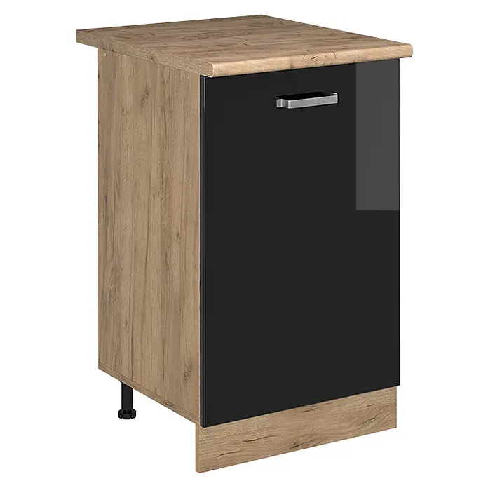 Küchenunterschrank R-Line 50 cm Schwarz Hochglanz Art.-Nr. 70396 - 