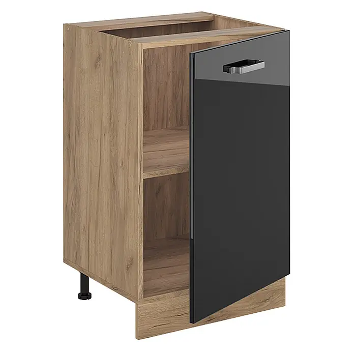 Küchenunterschrank R-Line 50 cm Schwarz Hochglanz Art.-Nr. 70395 - 