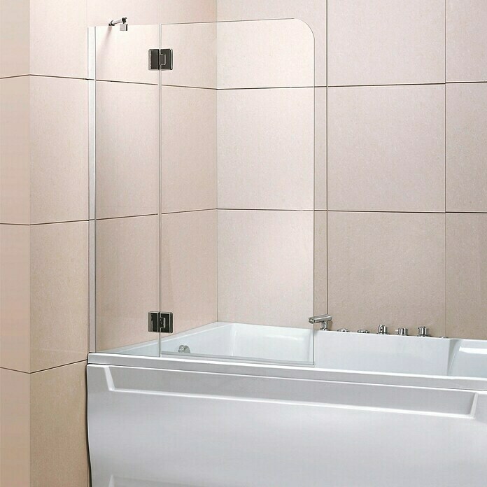Corniche Mampara para bañera (2 piezas, An x Al: 107 x 140 cm, Revestimiento Wonderclean)