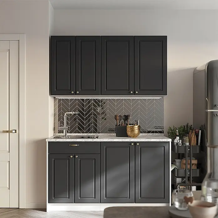 Hängeschrank Fame-Line 80 cm Anthrazit-Gold Landhaus Art.-Nr. 62802 - 