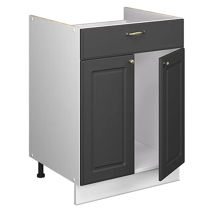 Küchenunterschrank Fame-Line 60 cm Anthrazit-Gold Landhaus Art.-Nr. 60944 - 